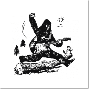 bigfoot guitar jump Posters and Art